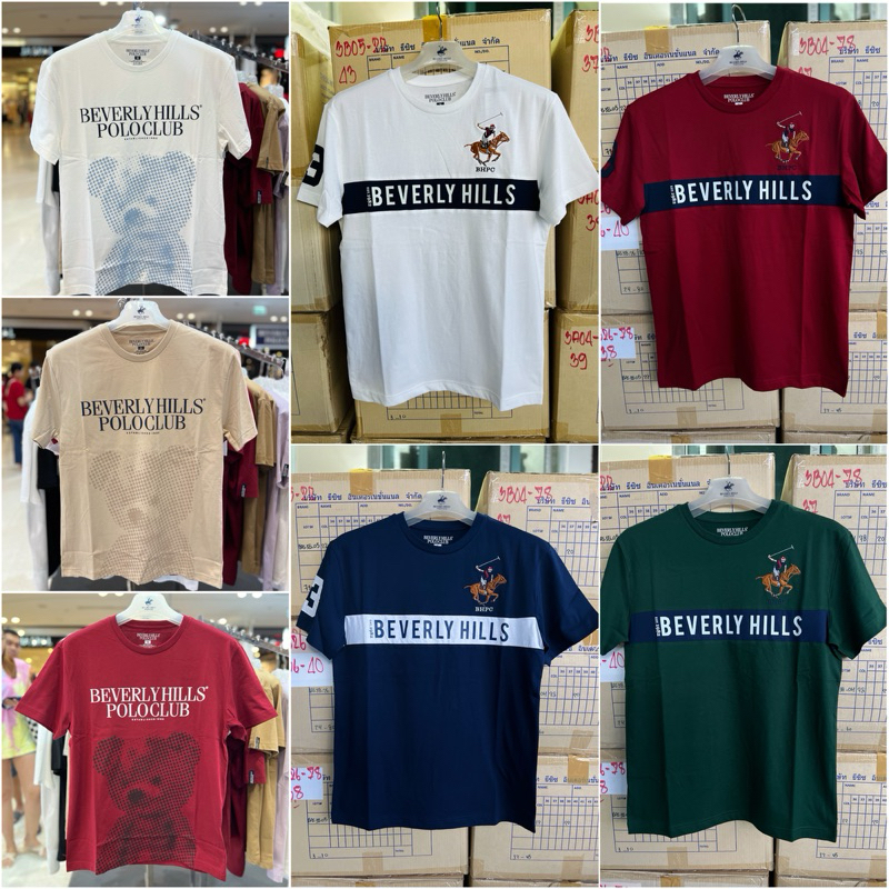 พร้อมส่ง BEVERLY HILLS POLO CLUB New In! Regular-fit T-shirt เสื้อยืดคอกลมแขนสั้นทรงใหม่ #แท้ #ชายและหญิง