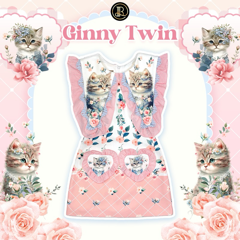 BLT BRAND 🩷🩷 L / XL 🩷🩷 มินิเดรส แมวปกแหลม หวานละมุน