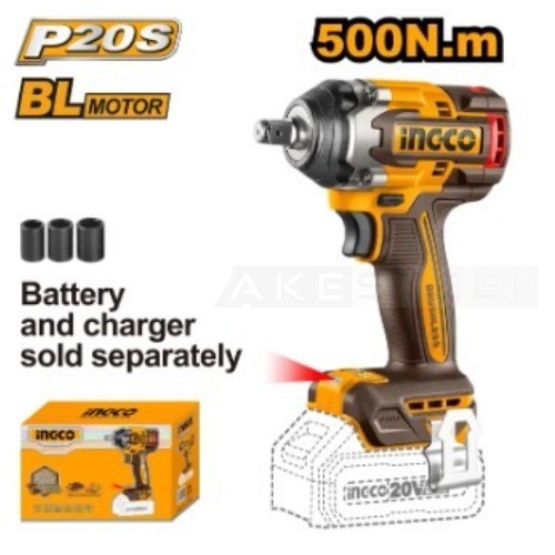 INGCO บล็อกกระแทกไร้สาย 4 หุน 20V Brushless รุ่นใหม่ แรงบิด 500 NM รุ่น CIWLI20501 รับประกัน 2 ปี