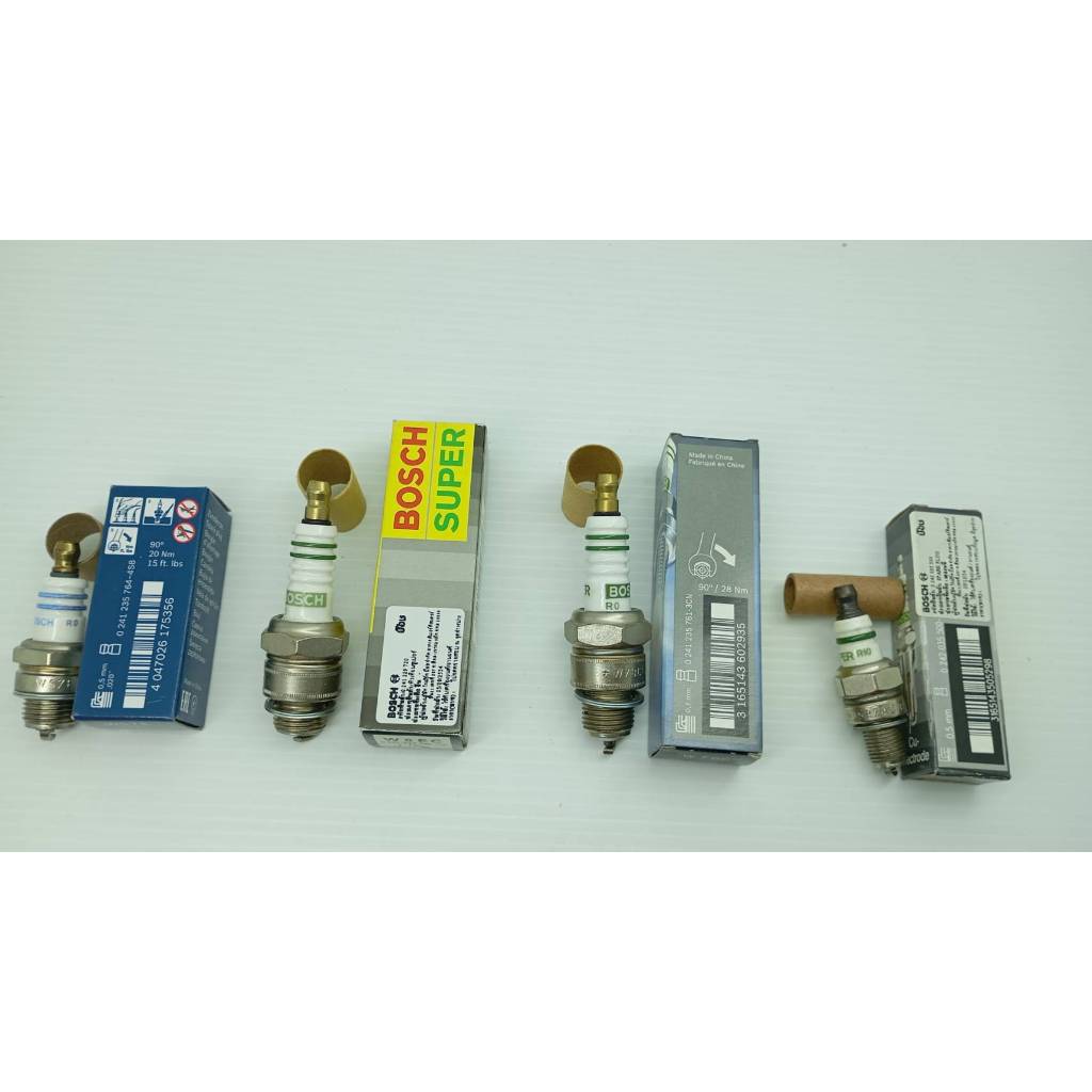 หัวเทียน ยี่ห้อ Bosch แท้ สำหรับ เครื่องตัดหญ้า/เครื่องเลื่อย/พ่นยา/หมอก 2 จังหวะ เครื่องยนต์เบนซินเอนกประสงค์ 4 จังหวะ