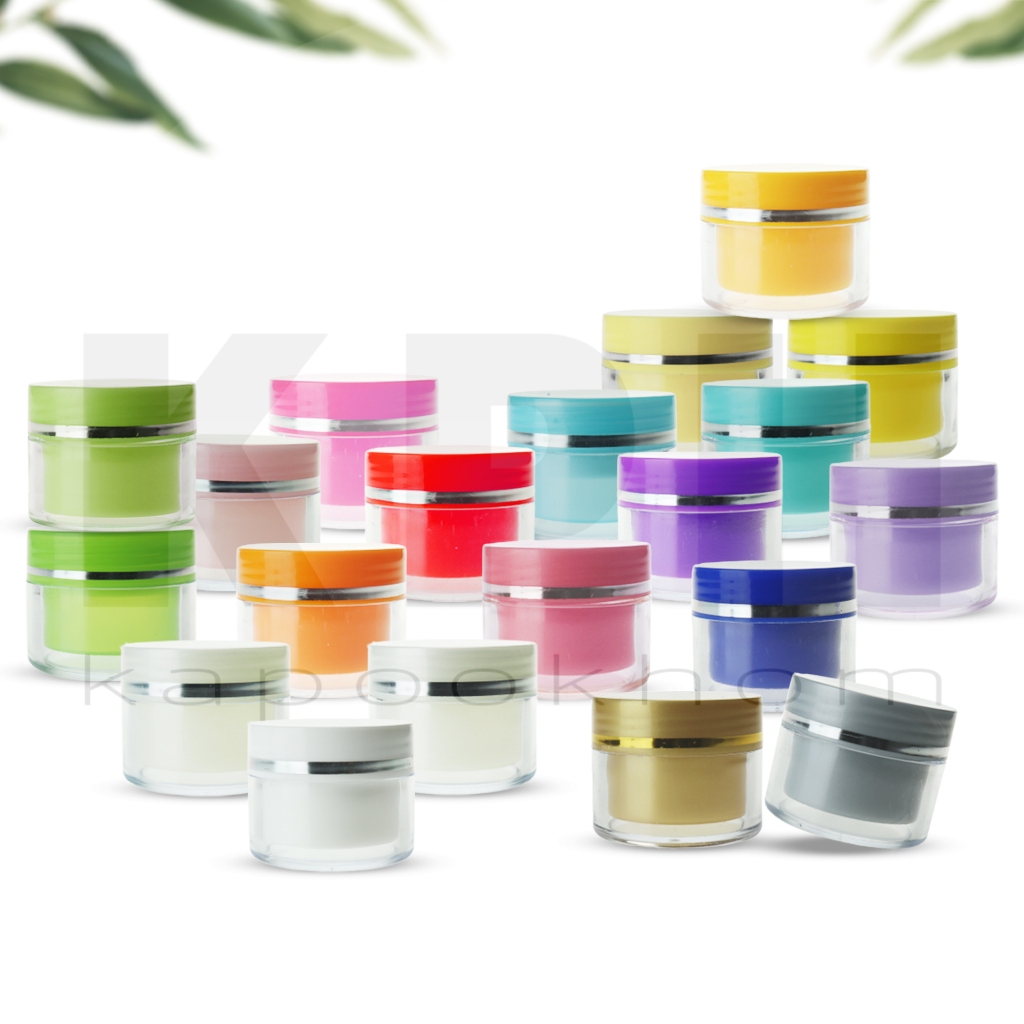 กระปุกพลาสติก รุ่นLove 5,10กรัม (ต่างกันที่ถ้วยใน)