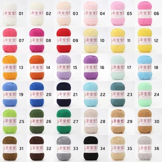 ไหมพรม ตระกูลคอตตอนนม 4ply ป้ายน้องแกะ เส้นนุ่ม มีส่วนผสม cotton ถึง 60%