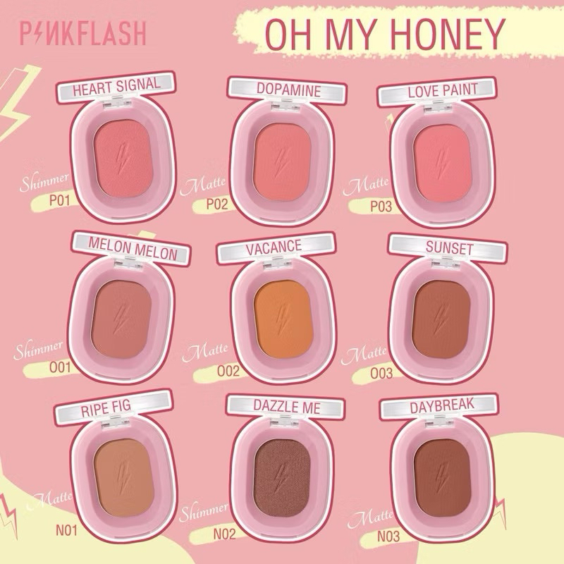 <พร้อมส่ง>🩷Pinkflash Ohmyhoney บลัชออน ปัดแก้ม สีธรรมชาติ ติดทนนาน