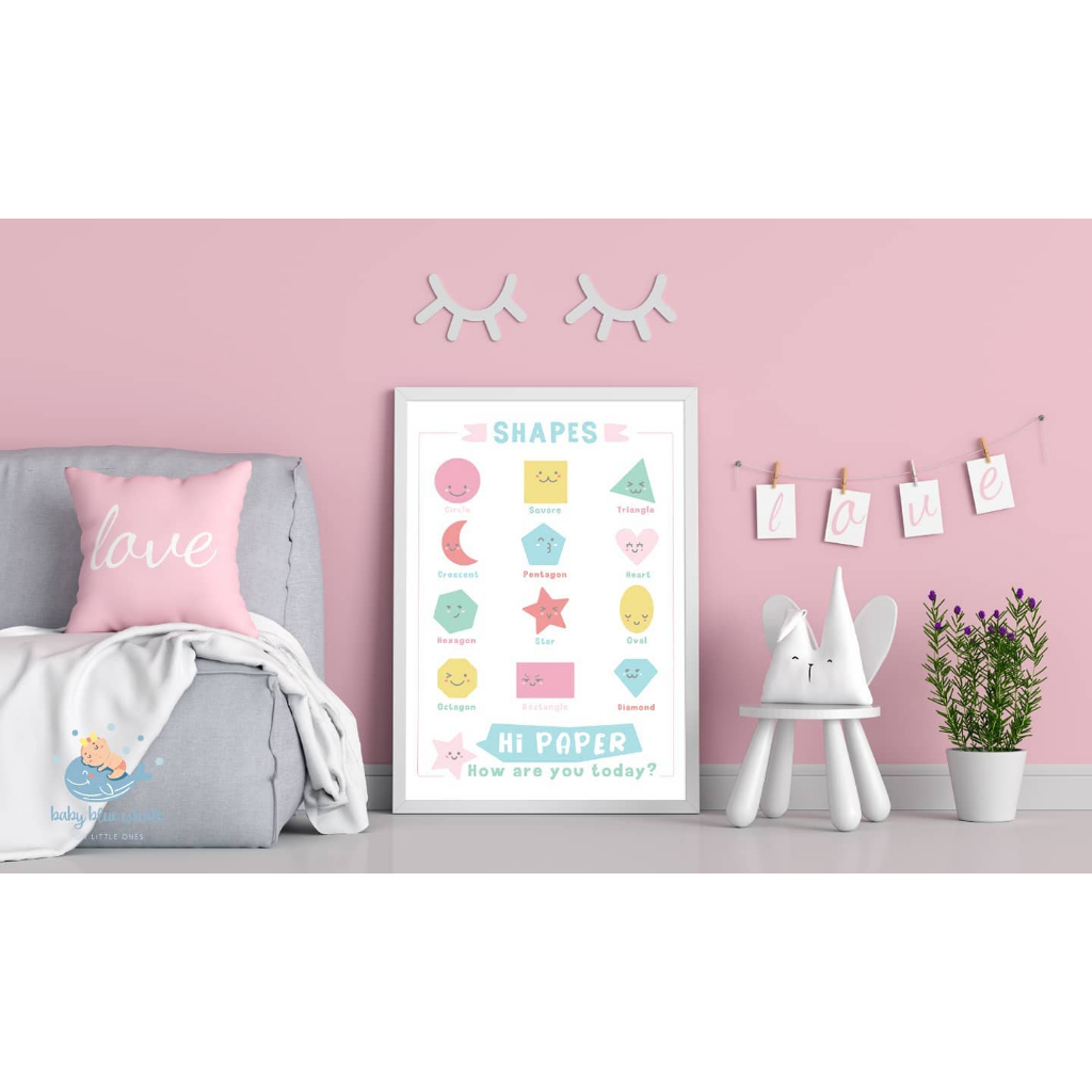 Baby Blue Whales โปสเตอร์เด็ก รูปทรง ใส่ชื่อได้ / Personalized Shapes Poster [Pre-Order รอสินค้า 7-14 วัน] ราคา ถูกที่สุด ดีลบีเคเค แกลเลอรีภาพที่ 5