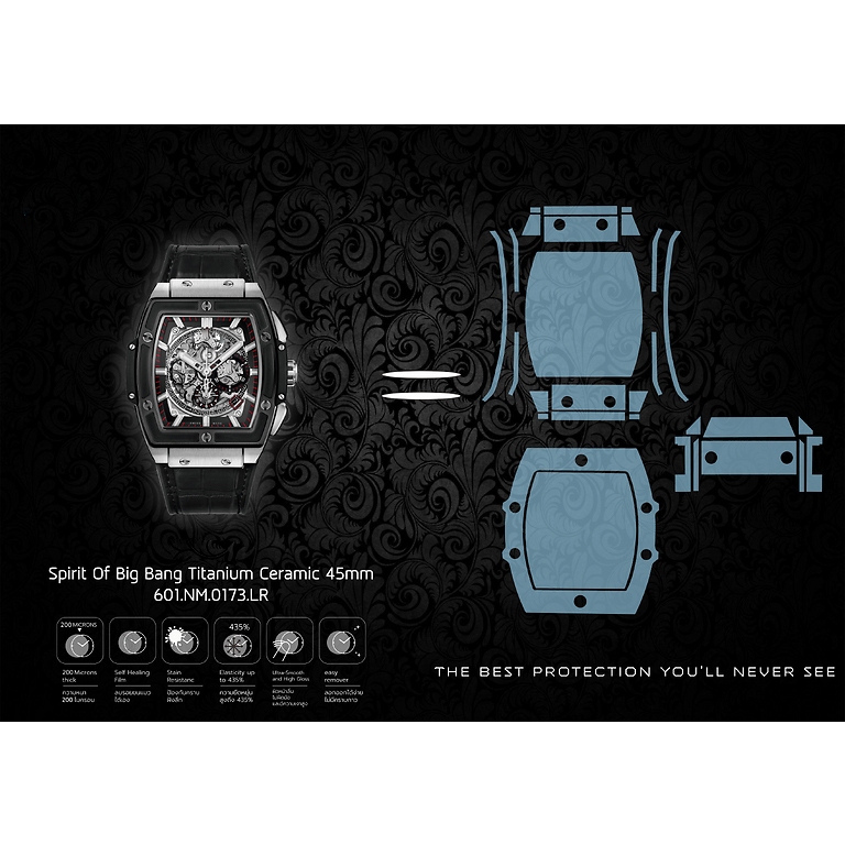 ฟิล์มกันรอยนาฬิกา Watch Protection Film สำหรับ แบรนด์ Hublot Classic Fusion Spirt Of Bang 45mm Ref.6