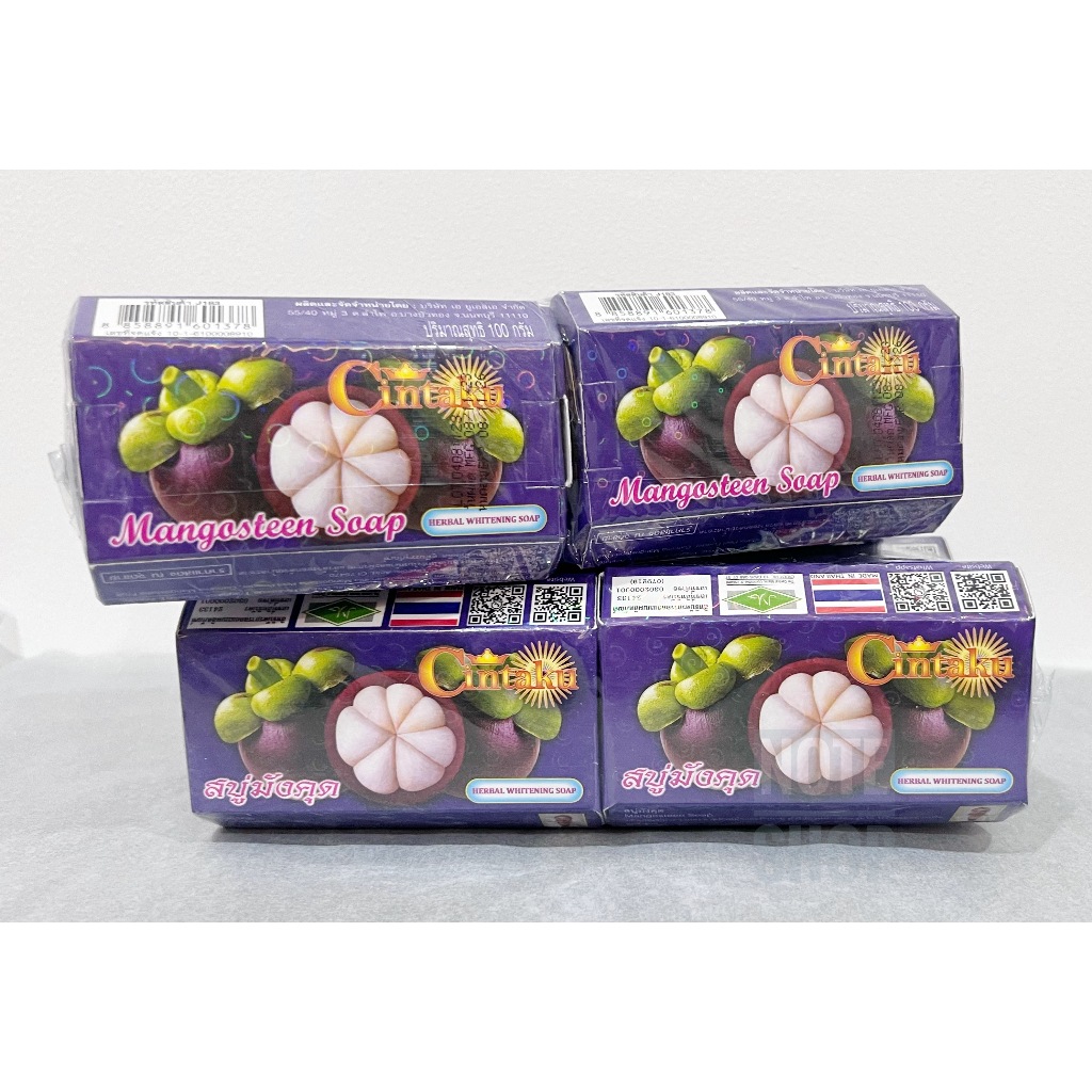 สบู่ชินตากุ 100% สบู่มังคุด ยกแพ็ค 6 ก้อน ขนาด 100 กรัม Cintaku Herbal Soap 6