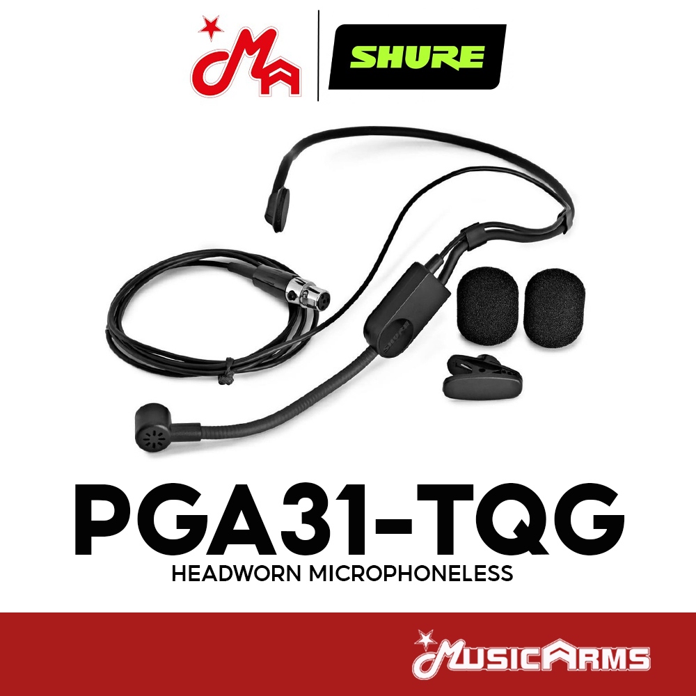 Shure PGA31 ไมโครโฟน ไมโครโฟนคาดศรีษะ ไมโครโฟนและไวเลส Headset Condenser ประกันศูนย์ Music Arms