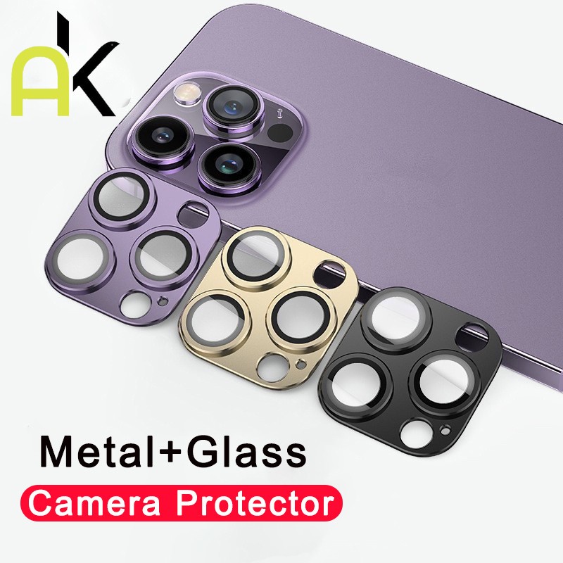 AK ตัวป้องกันเลนส์กล้อง โลหะ ใส ป้องกันหน้าจอ แบบเต็มจอ สําหรับ IPhone 16 11 14 15 13 17 Pro Max 13 Pro 12 Promax