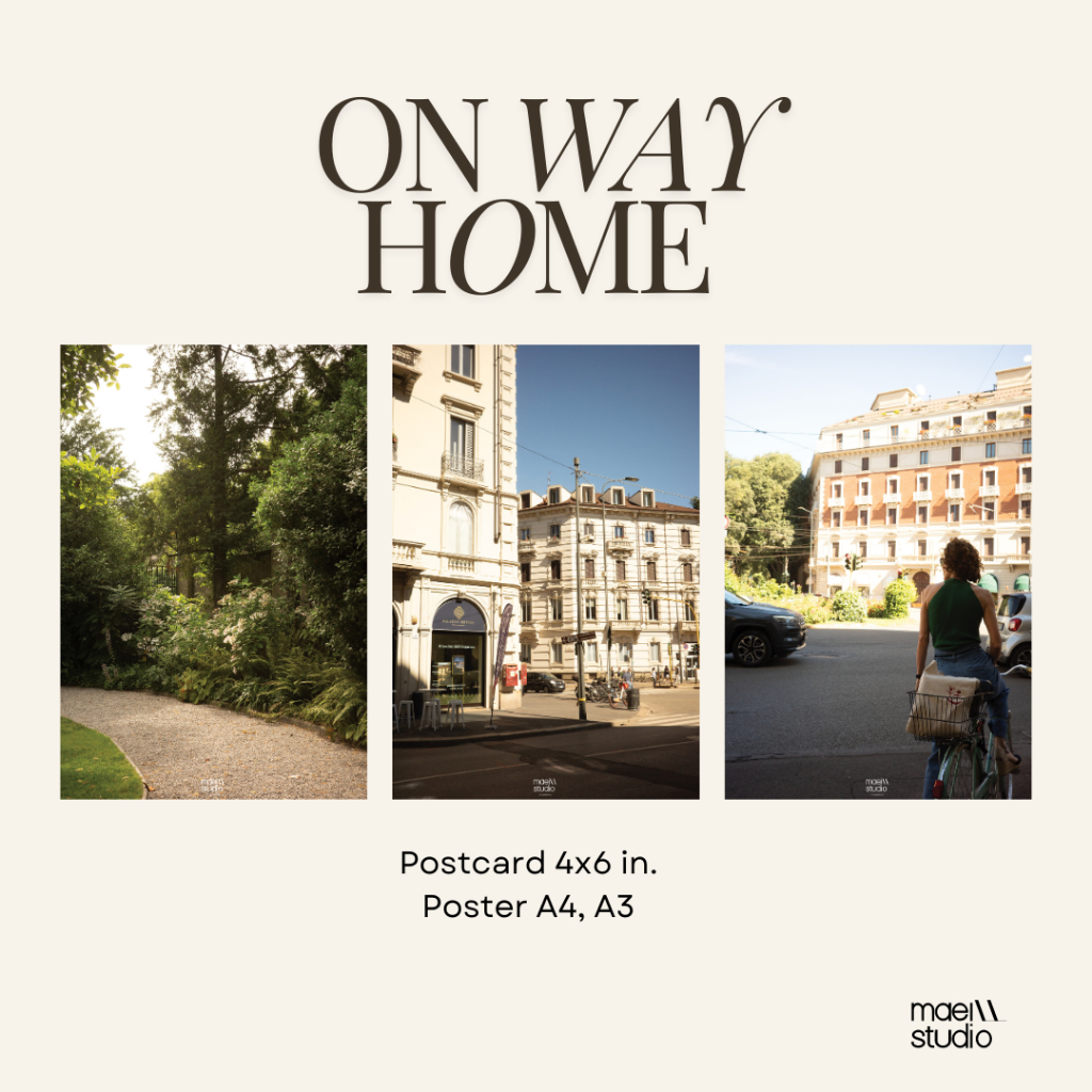พร้อมส่ง - โปสการ์ด 4x6 โปสเตอร์ A4 A3 ตกแต่งห้อง : on way home คอลเลคชั่นจากอิตาลี