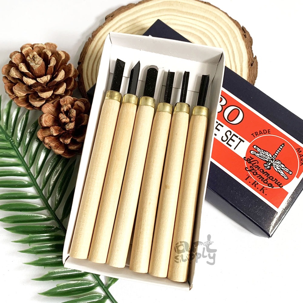 TOMBO Wood Carving Knife Set ชุดเครื่องมือมีดแกะสลักไม้ 6 ชิ้น