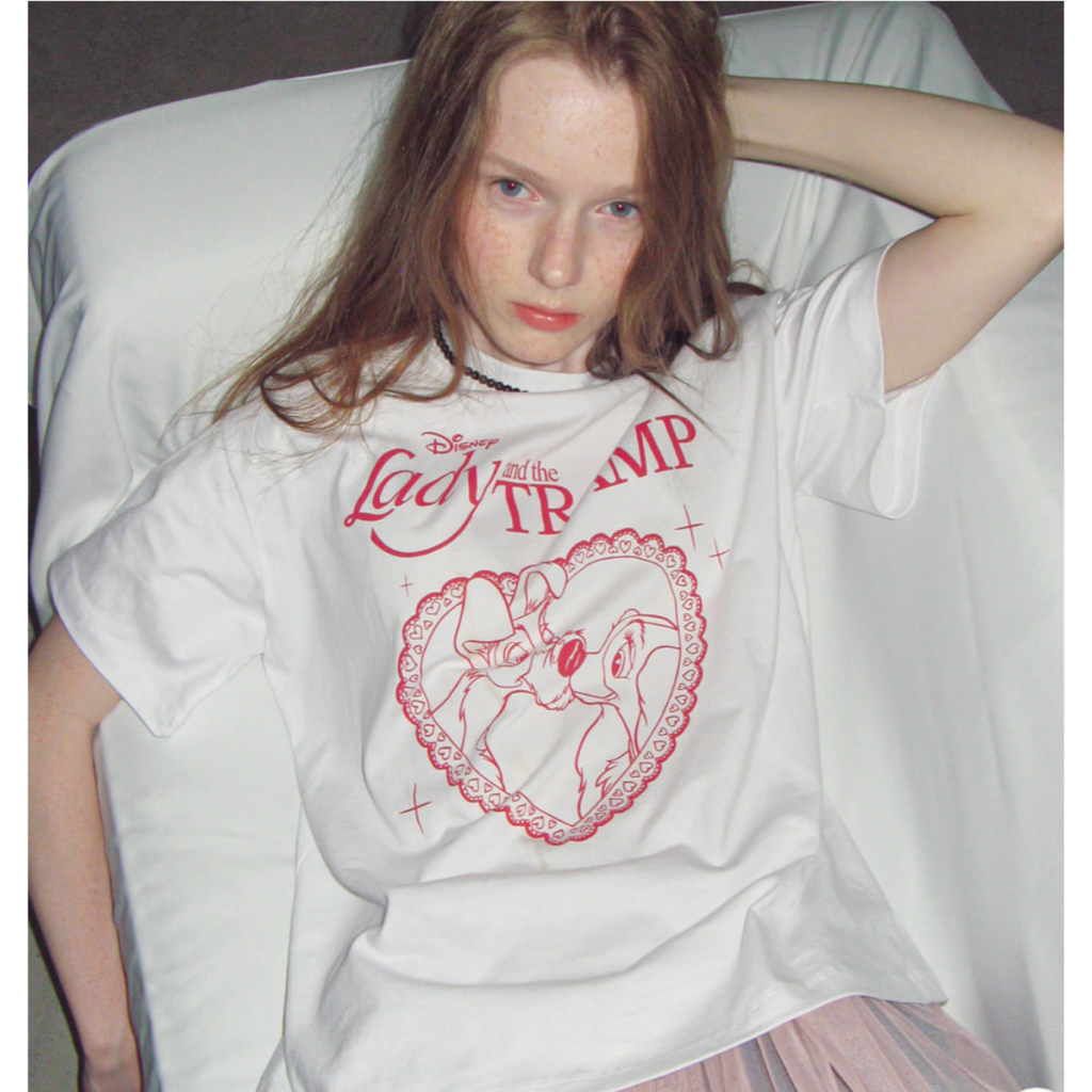 (ใส่โค้ทลดเพิ่ม 30%)Pre order: เสื้อยืด Ronron HEART LADY AND THE TRAMP แท้ 100%