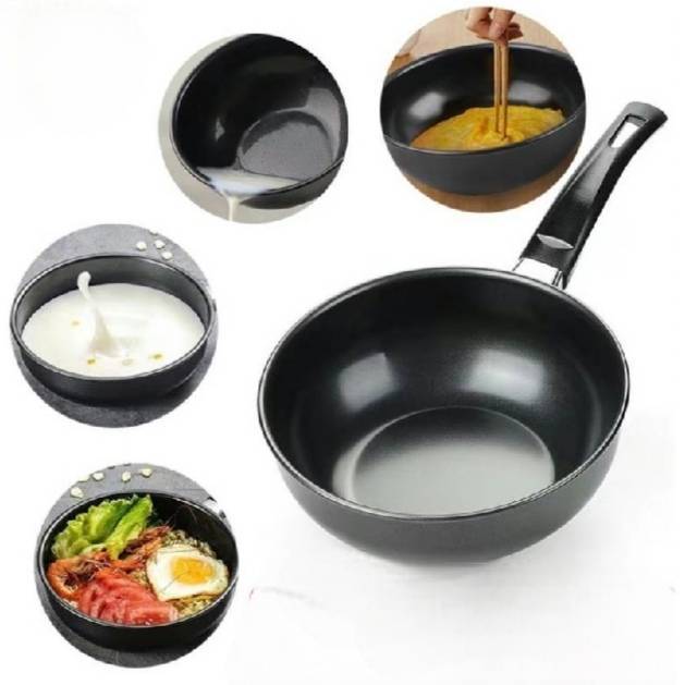 กระทะเหล็กด้ามพลาสติกเคลือบ non-stick ขนาด 16cm