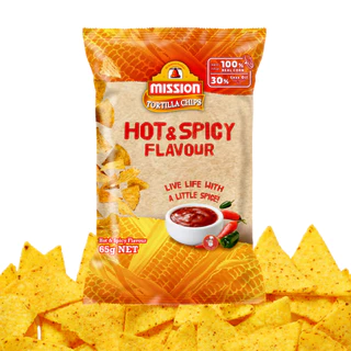 แป้งกรอบ ตอร์ติยา นาโช่ ไสตล์เม็กซิกัน Crispy Tortilla Nachos Chips Mission 65g