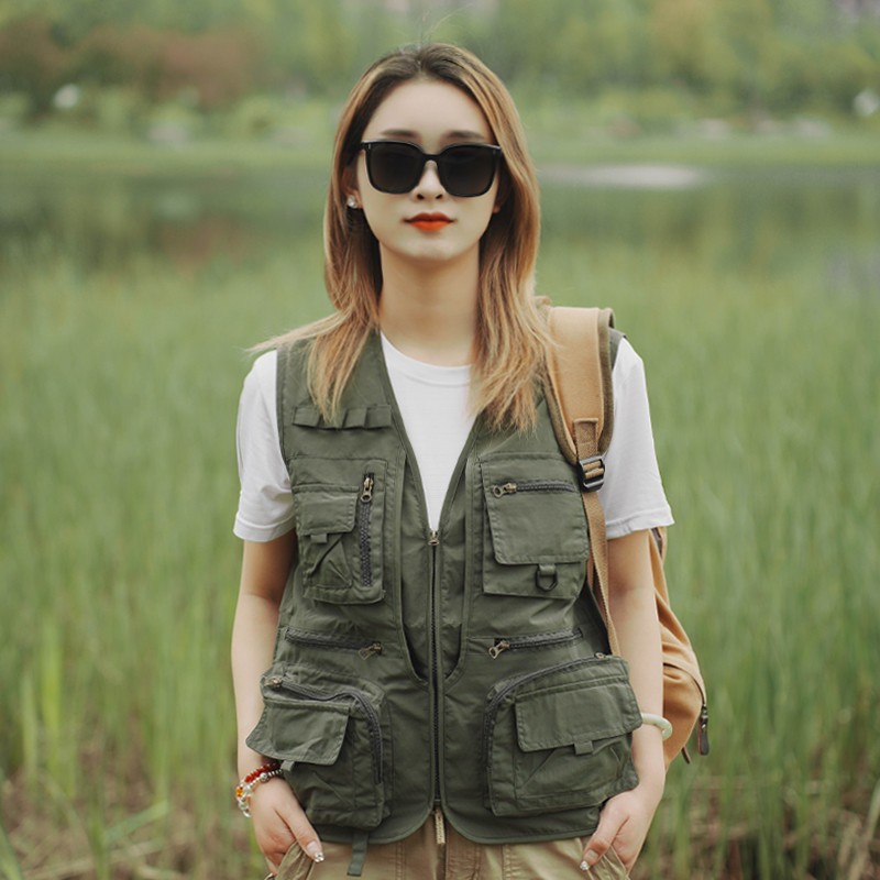 คุณภาพสูงเสื้อกั๊ก เสื้อแจ็คเก็ตคาร์โก้ เสื้อกั๊กหลายกระเป๋าใหม่ล่าสุด