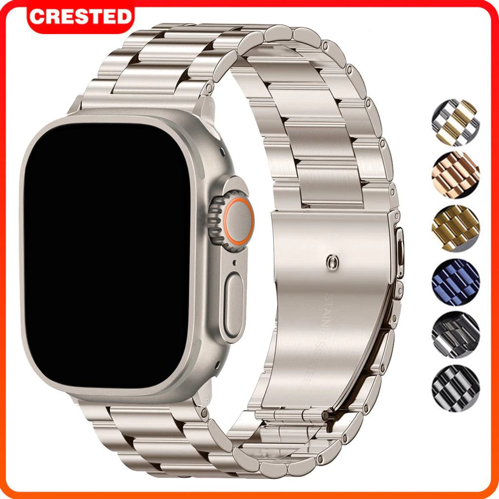 สายรัดโลหะสแตนเลสสำหรับ Apple Watch Series 11 10 9 8 7 6 5 4 Ultra 3 2 iWatch 49 46มม. 45มม. 41มม. 38 40มม. 42มม. 44มม สินค้า