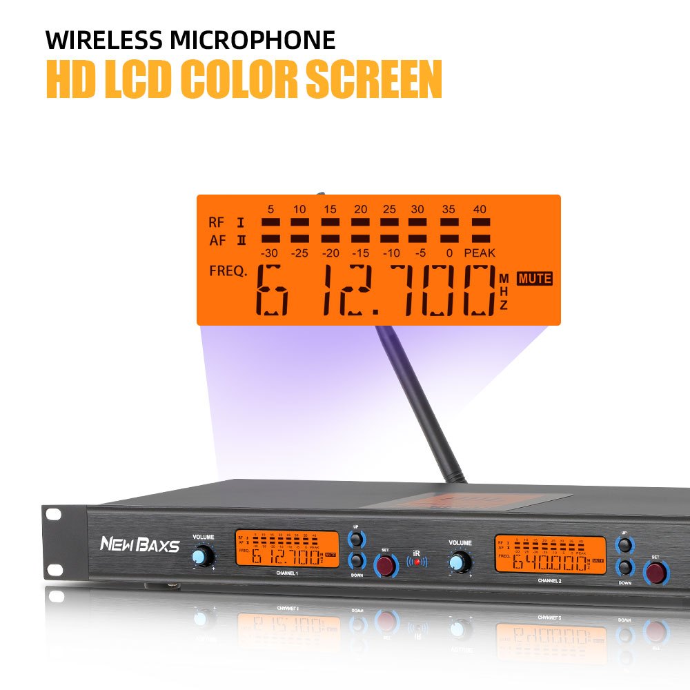 NEW BAXS VM500 ไมโครโฟนมือถือไร้สายแบบมืออาชีพ UHF ปรับได้ ไมโครโฟน  การแสดงร้องเพลง ความบันเทิงภายในบ้าน คาราโอเกะ