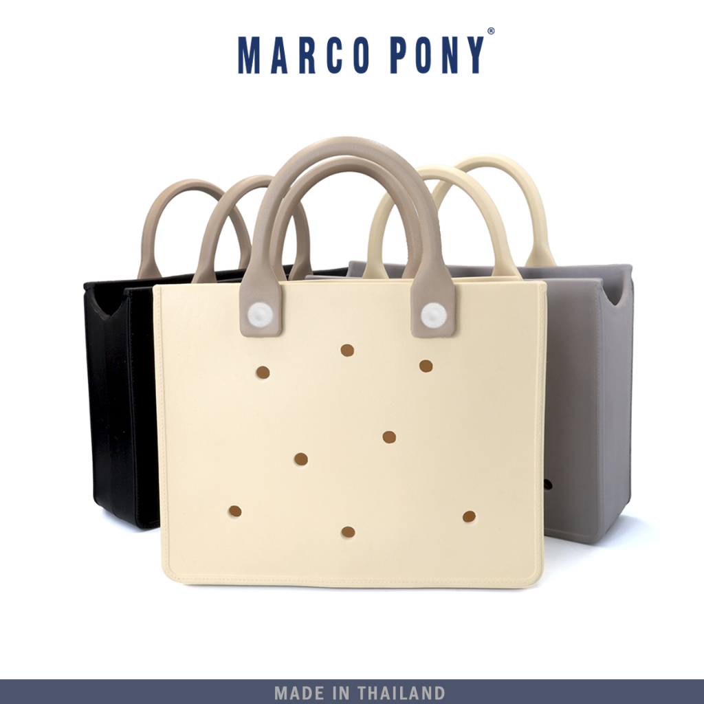 Marco Pony กระเป๋าชายหาด ผู้หญิงกระเป๋าถือ ความจุสูง แฟชั่น น้ำหนักเบา ทนทาน วัสดุ EVA แบบกันน้ำ เหมาะสำหรับชายหาดBP1004