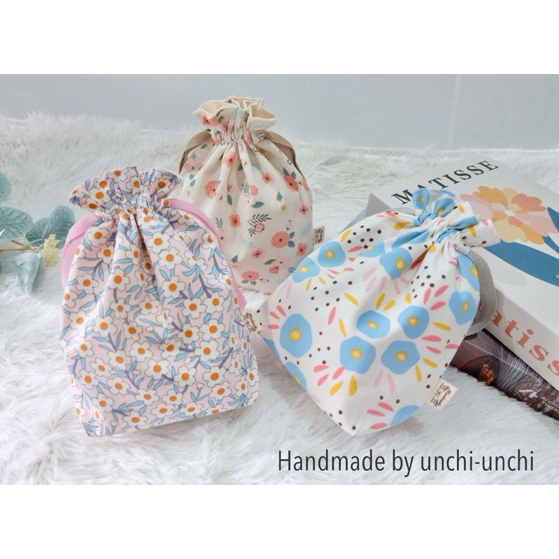 ♥️ชุดที่ 2 ถุงผ้าหูรูด ใส่โทรศัพท์  ปากกาดินสอ ของจุกจิก**size 7*8 นิ้ว