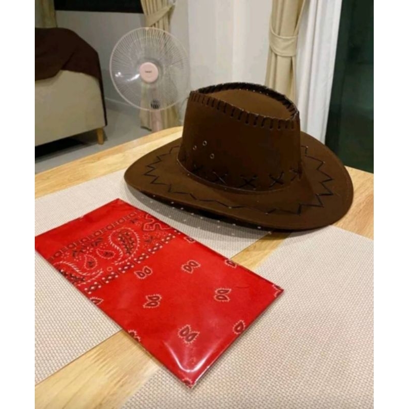 หมวกคาวบอย cowboy ผู้ใหญ่ แถมผ้าพันคอพร้อมส่งทั่วประเทศ