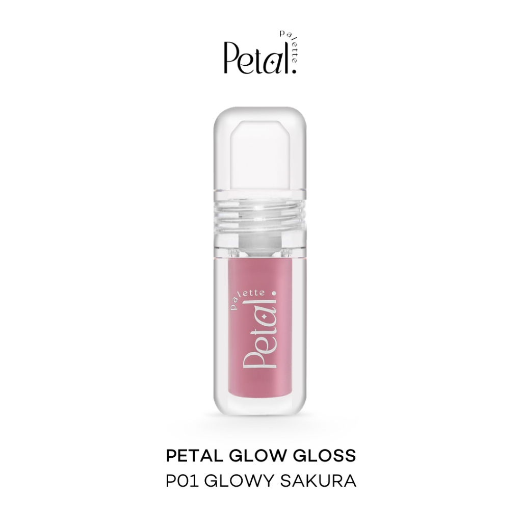 Petal Glow Gloss P01 GLOWY SAKURA สีชมพูอ่อนอมม่วงนิดๆ