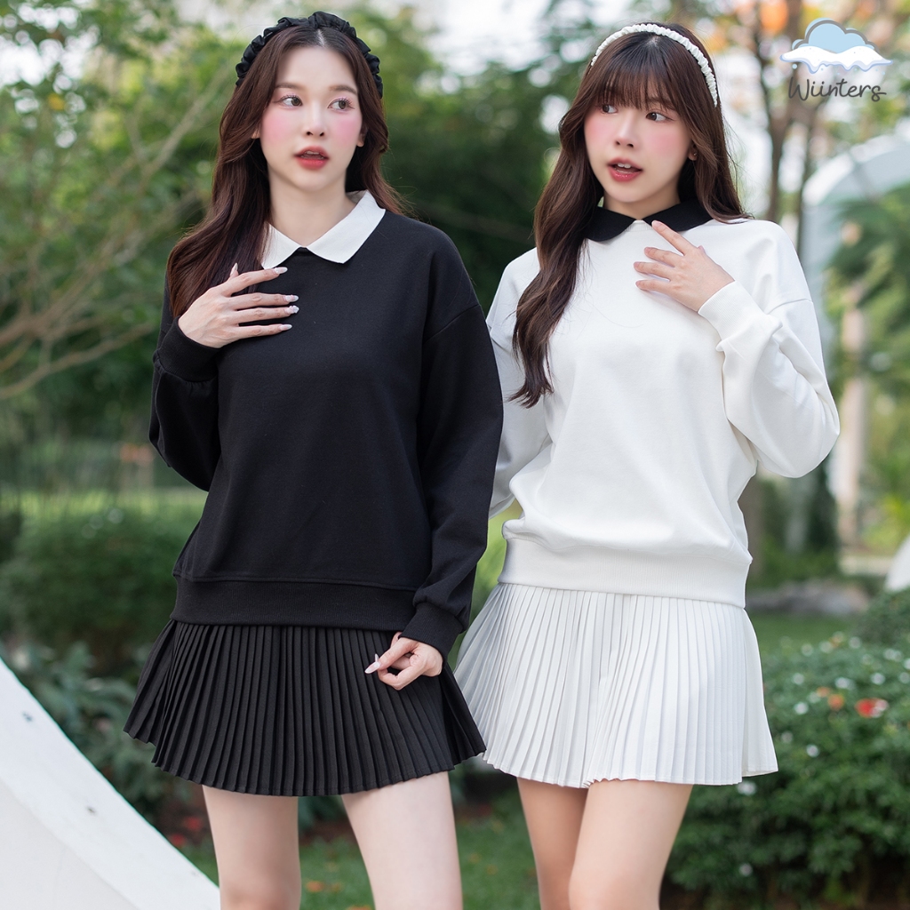[ Olivia Collar Sweater ] 2 สี I เสื้อแขนยาวคอปก เสื้อกันหนาว สเวตเตอร์