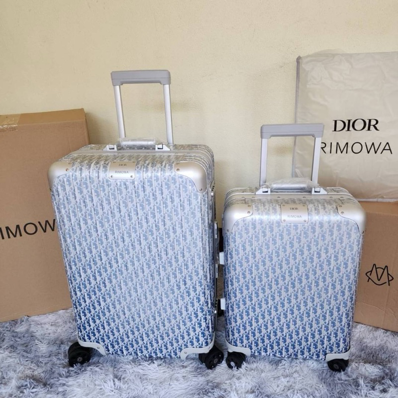 พร้อมส่ง DIOR AND RIMOWA SUITCASE Dior Oblique Aluminum กระเป๋าเดินทางล้อลาก ขนาด 20/26 นิ้ว