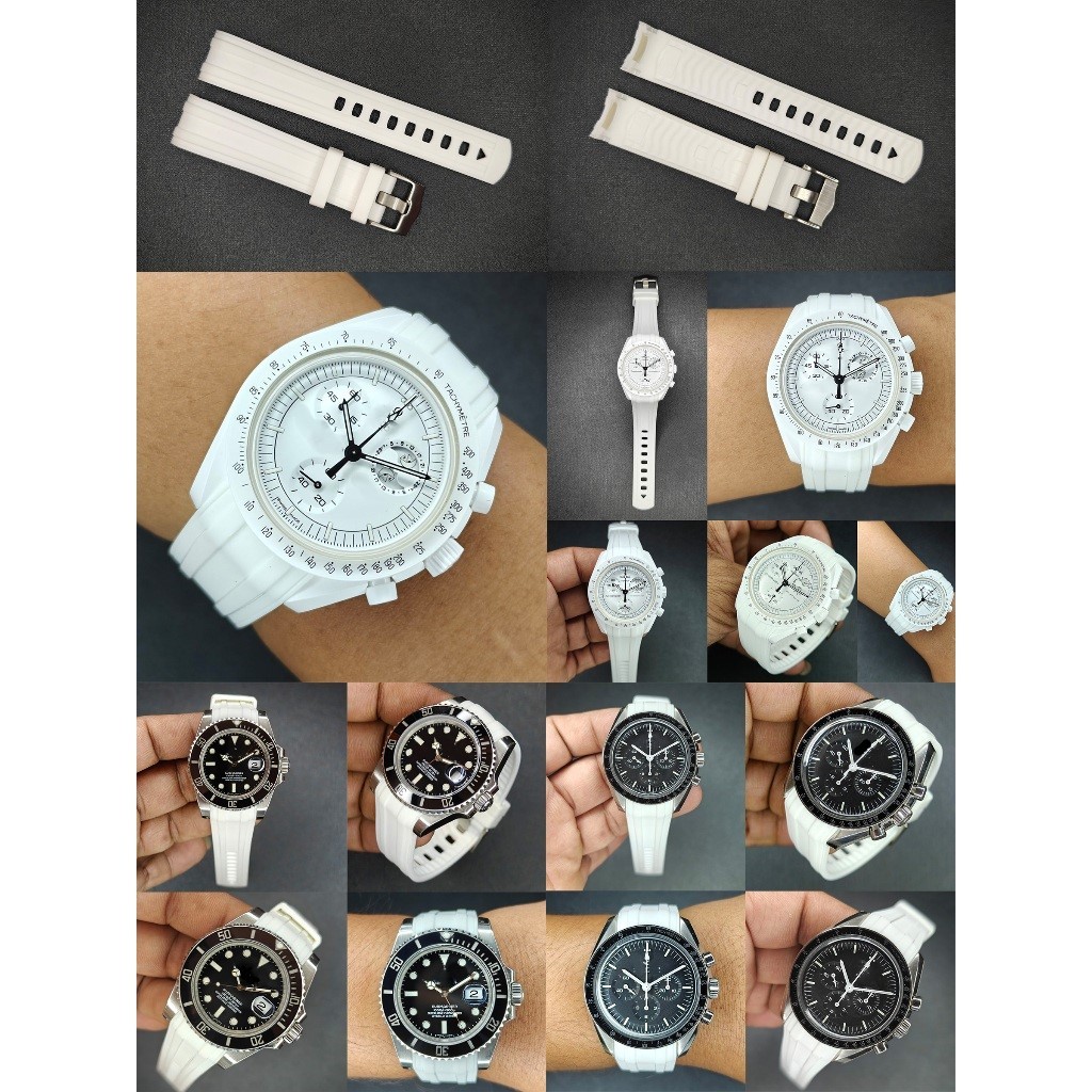 สายนาฬิกาแบบยางรุ่น Curved End Rubber SM Style for Omega X Swatch