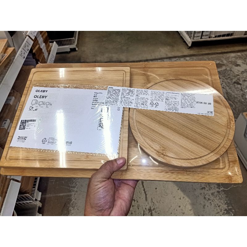 IKEAshopping IKEA OLEBY เขียง ไม้ไผ่ ชุด3ชิ้น