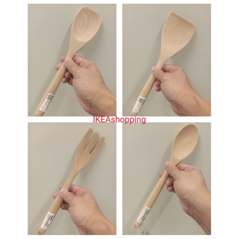 IKEAshopping IKEA 1ชิ้น ส้อม ช้อน ตะหลิว ไม้ rort