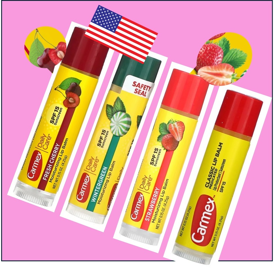 Carmex Daily Care Lip Balm Moisturizing Assorted Stick - SPF 15
