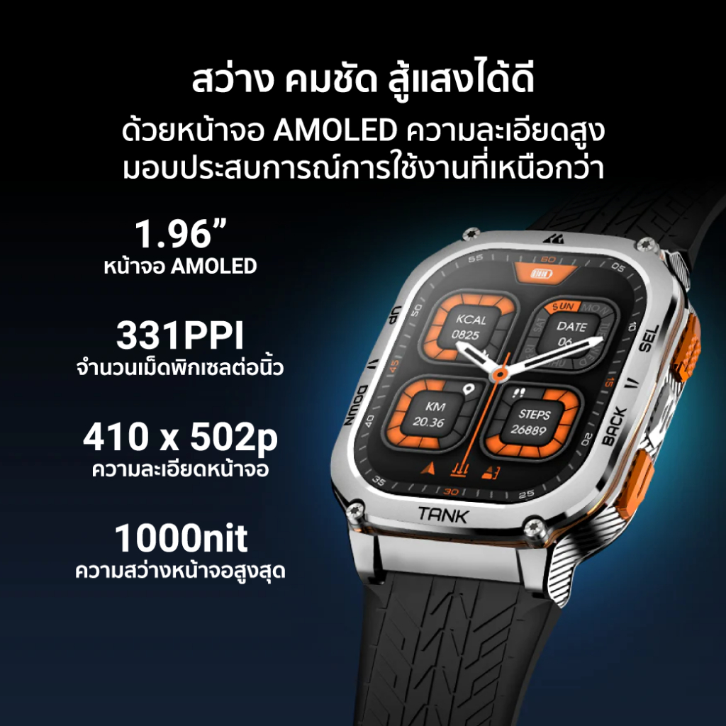 [ลดเหลือ 2692] KOSPET TANK M3 ULTRA / T3 ULTRA สมาร์ทวอทช์ GPS Bluetooth Calling จอ AMOLED กันน้ำ 5ATM+IP69K -1Y - รูปที่ 5