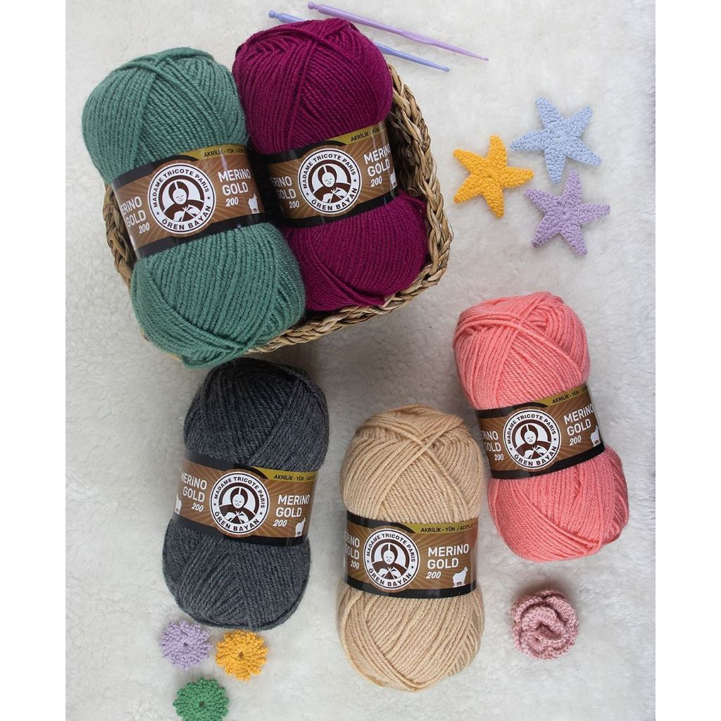 Merino Gold 200 ไหมพรม merino wool อุ่นพิเศษ ขนาด 100g