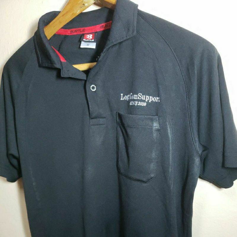 เสื้อยืดแขนสั้นคอปกผ้ากีฬาสีดำ BURTLE อก 40 ยาว 26 นิ้ว C09671 1