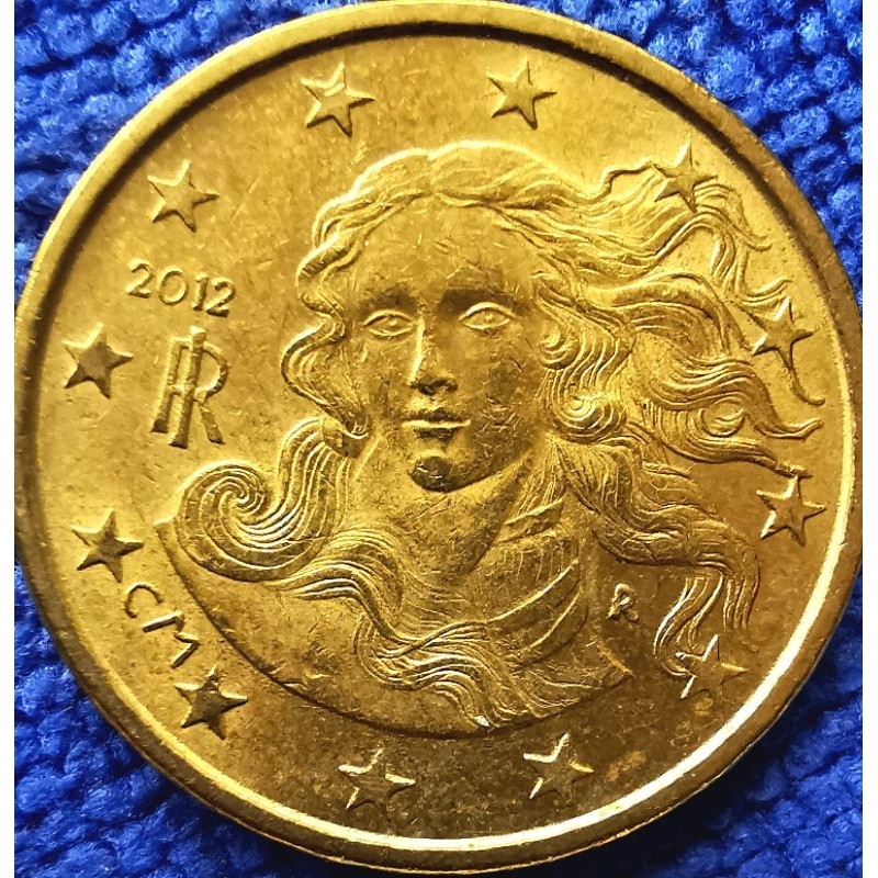 เหรียญ​ยูโร, อิตาลี Italy, 10 Euro Cent,​ใช้แล้ว, #​4463