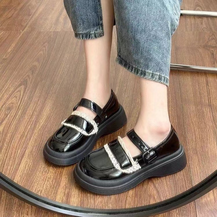🔥สินค้าในไทย🔥รองเท้าหนังผู้หญิง รองเท้าโลฟเฟอร์ สไตล์อังกฤษ พื้นรองเท้าหนา สวมใส่สบาย ไม่กัดเท้า