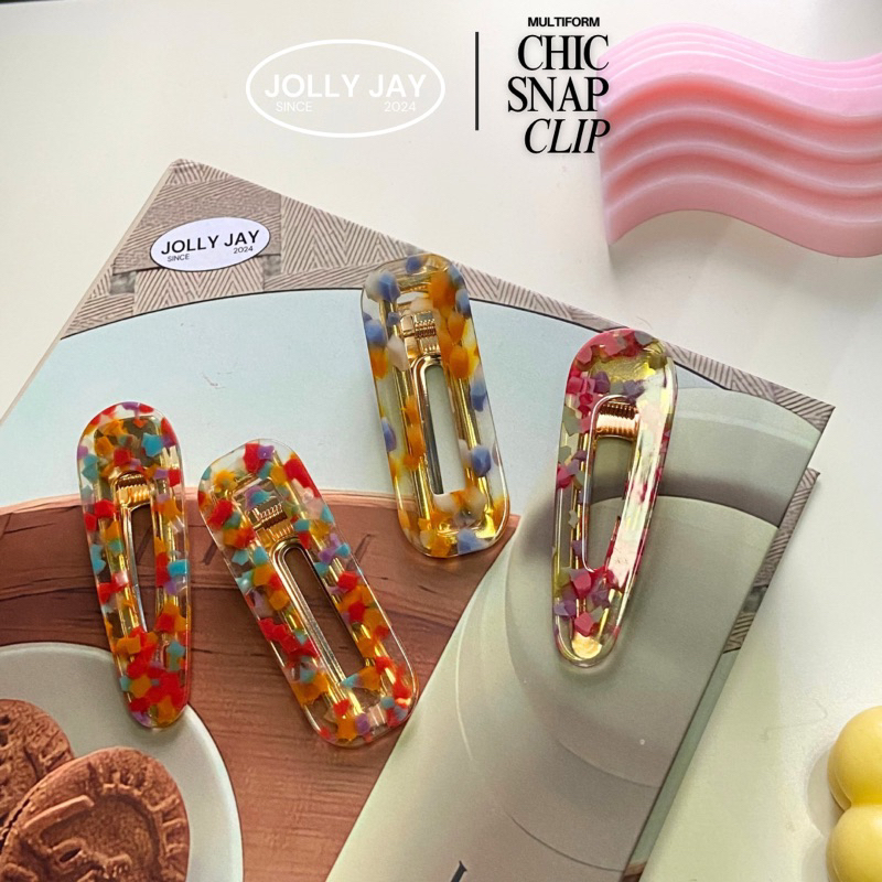 Jolly Jay | กิ๊บหนีบผม chic snap clip | มีหลายเเบบพร้อมส่ง/ จำหน่ายเป็นชิ้น