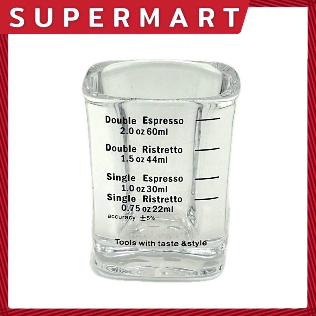 SUPERMART แก้วตวง 2 ชอตต์ ทรงสี่เหลี่ยม #2309159