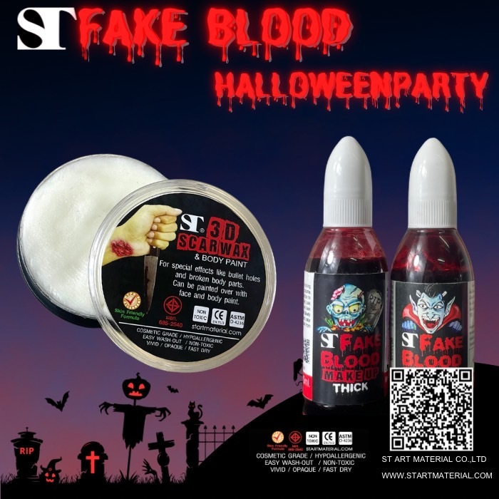 ST FAKE BLOOD & 3 D SCARWAX
