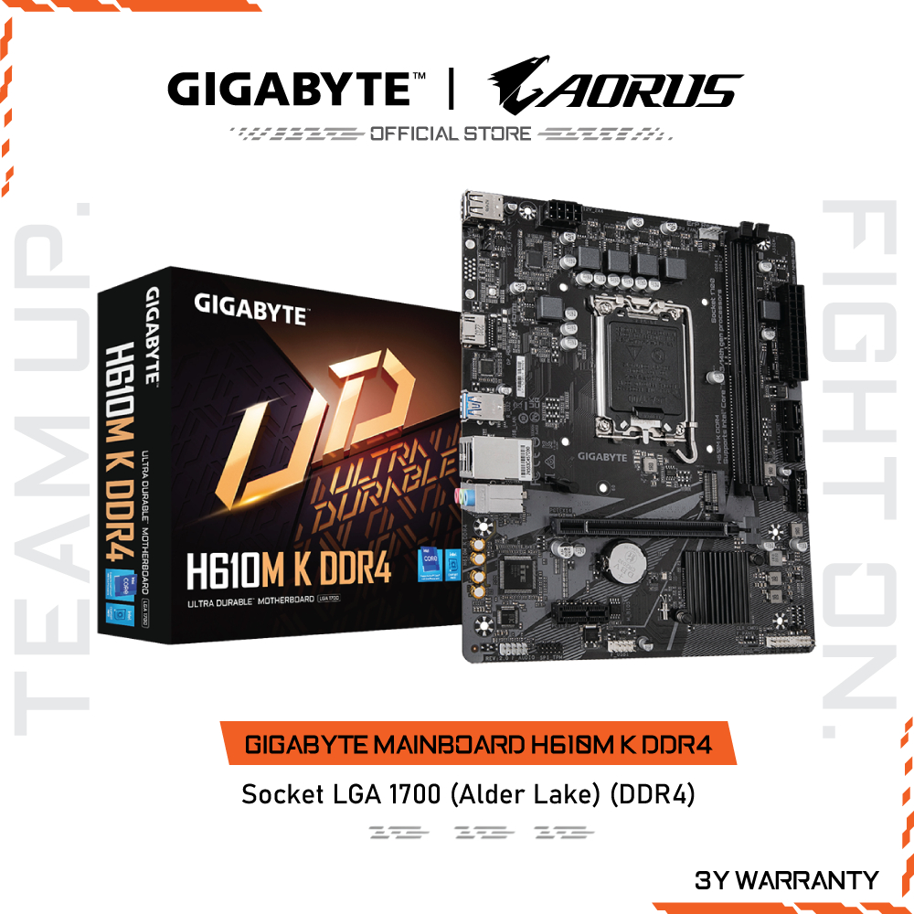 GIGABYTE MAINBOARD H610M K DDR4 เมนบอร์ด H610M K DDR4-REV2.0