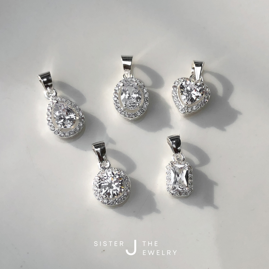 Nora Cz Pendant (เฉพาะจี้) | silver925 | จี้เงินแท้ จี้เพชร | Sister J