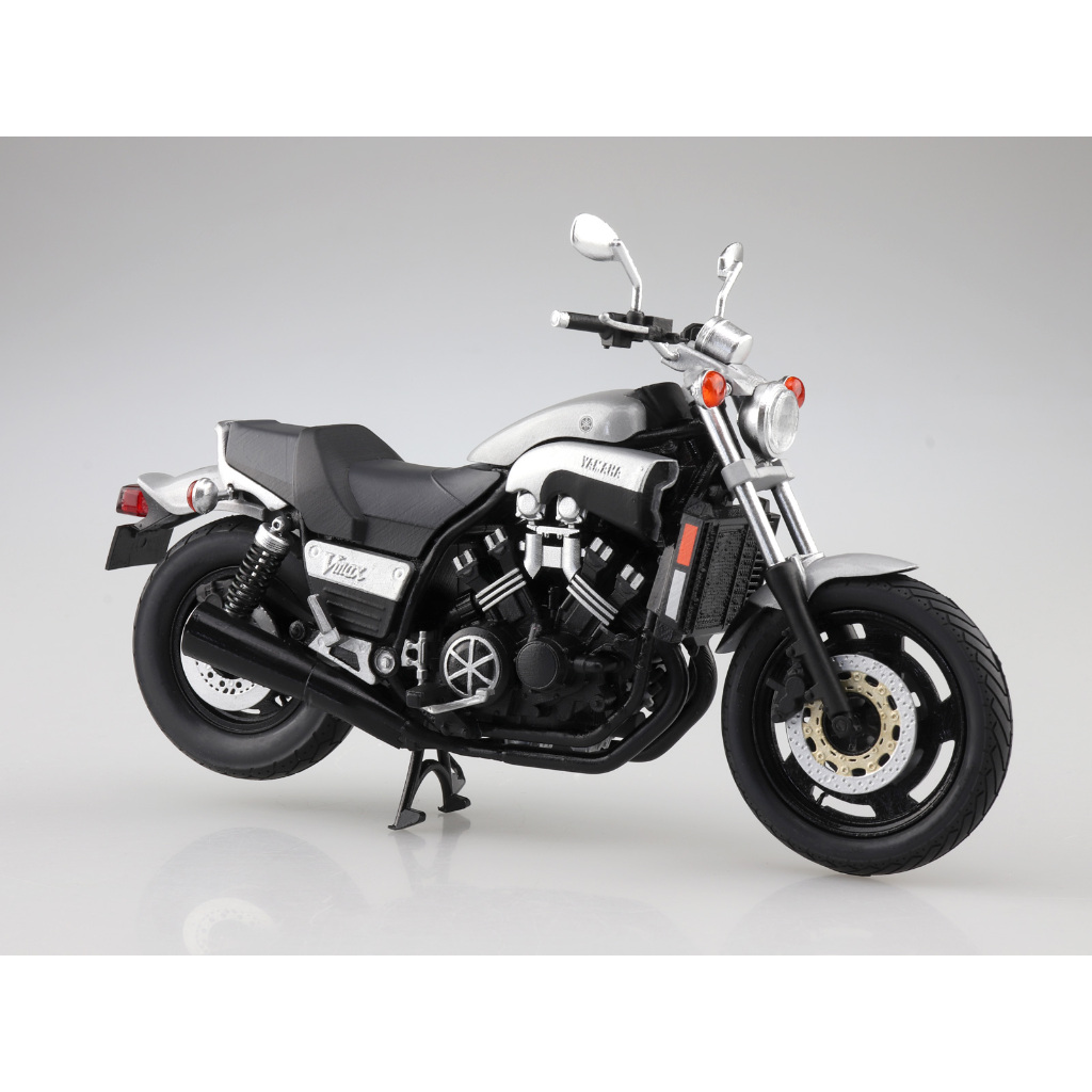 Aoshima Skynet, Yamaha Vmax New Silver Dust, 1/12, โมเดลรถมอเตอร์ไซค์Diecast
