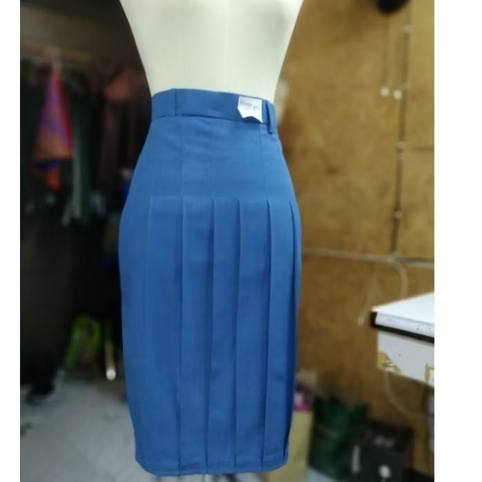 กระโปรงยุวกาชาดทรงแคบ		มีกระเป๋าลับ	ซิปซ่อน	ติดตะขอสามช่อง(เอว×ยาว)​