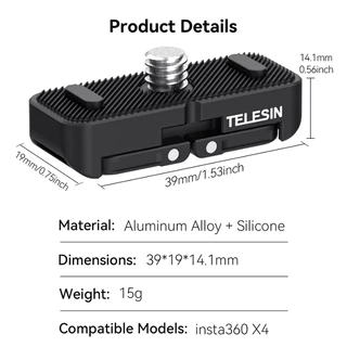 Telesin Insta360 X5 / X4 Air / X4 Dual Mount Adapter
