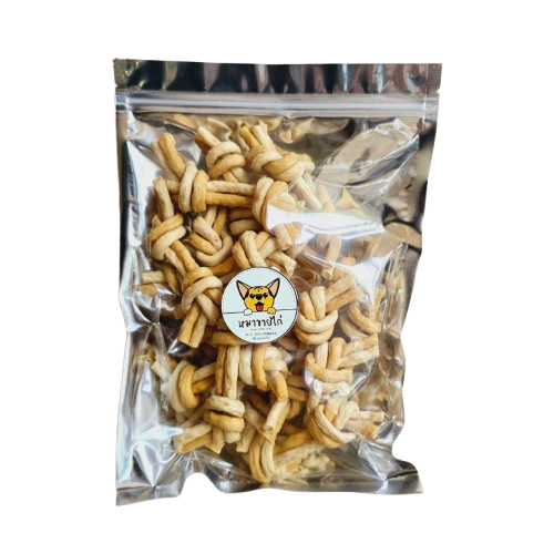 ครั้นชี่นิ่มผูกทูโทน 3 นิ้ว ขนมน้องหมา บรรจุ250กรัม