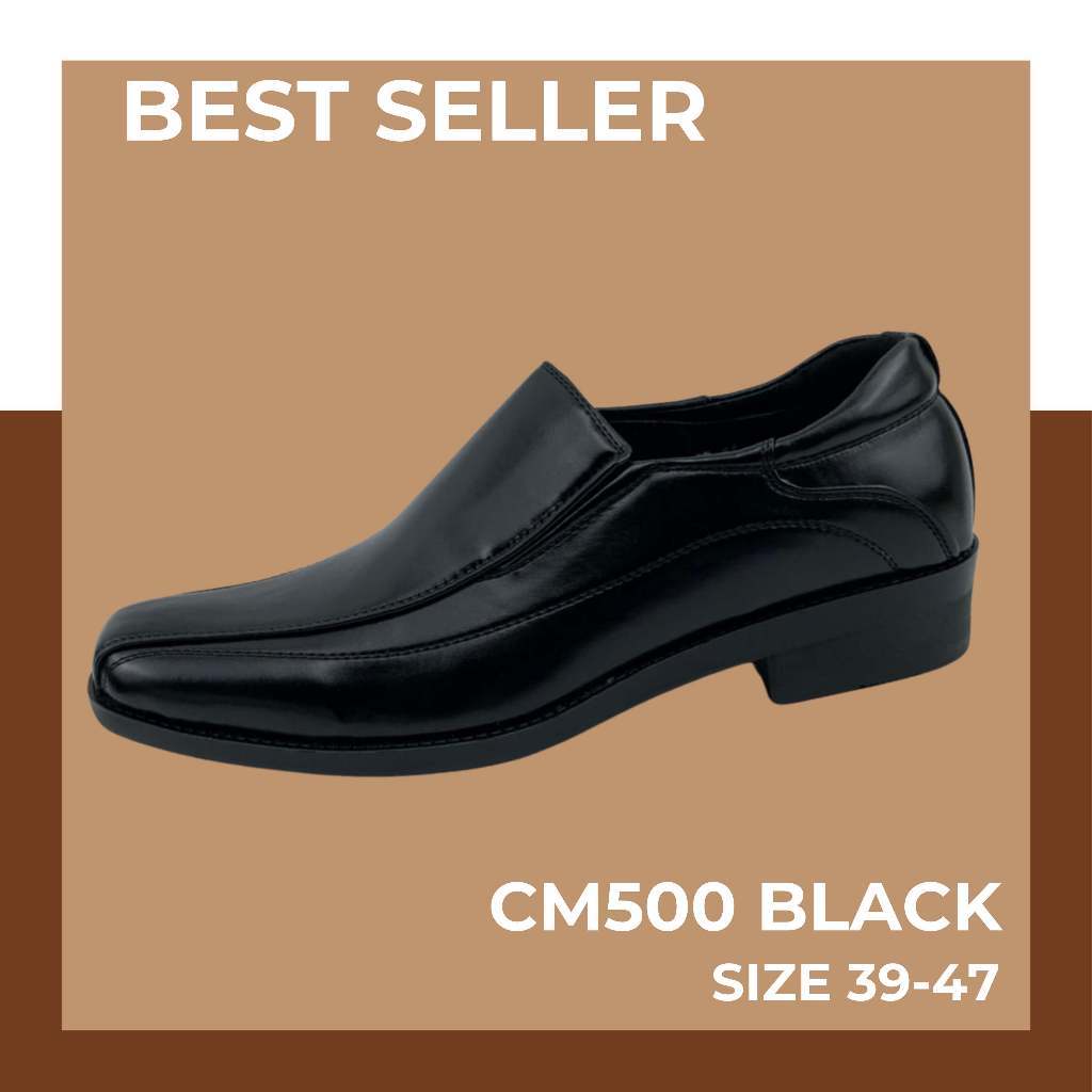 CSB มีถึงไซส์ 47 รองเท้าคัชชูหนังชายสีดำ รุ่น CM500 ไซส์ 39-47#