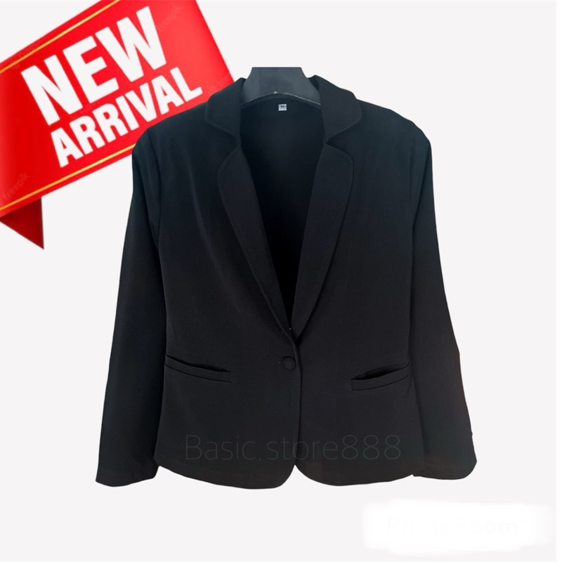 (เก็บโค้ดลดสูงสุด 30%) เสื้อสูทสีดำทรงเข้ารูป (SLIM) สูททำงาน สูทสีดำ/กระโปรงดำ