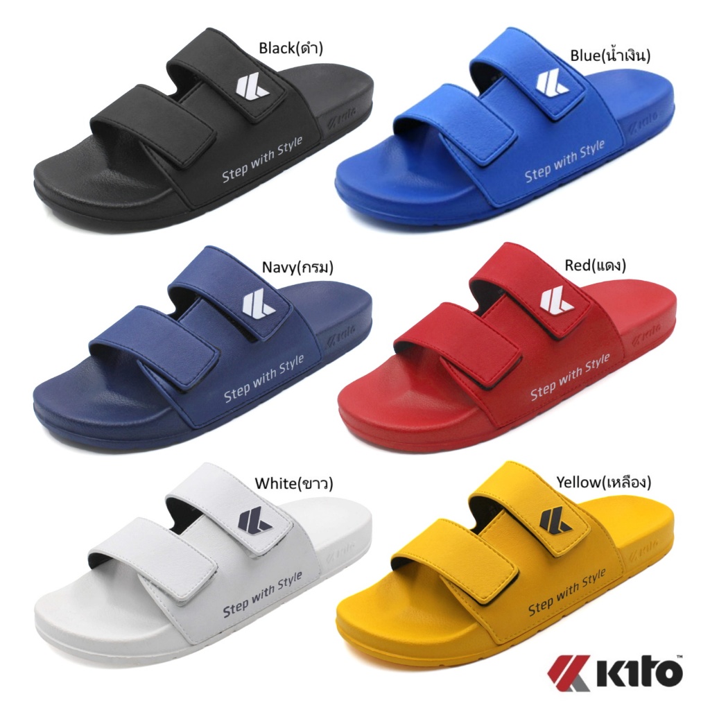 🔥Kito AH61 Move รองเท้าแตะ Unisex รุ่น ไซส์ 36-43 สี ดำ น้ำเงิน กรม แดง ขาว เหลือง maksim