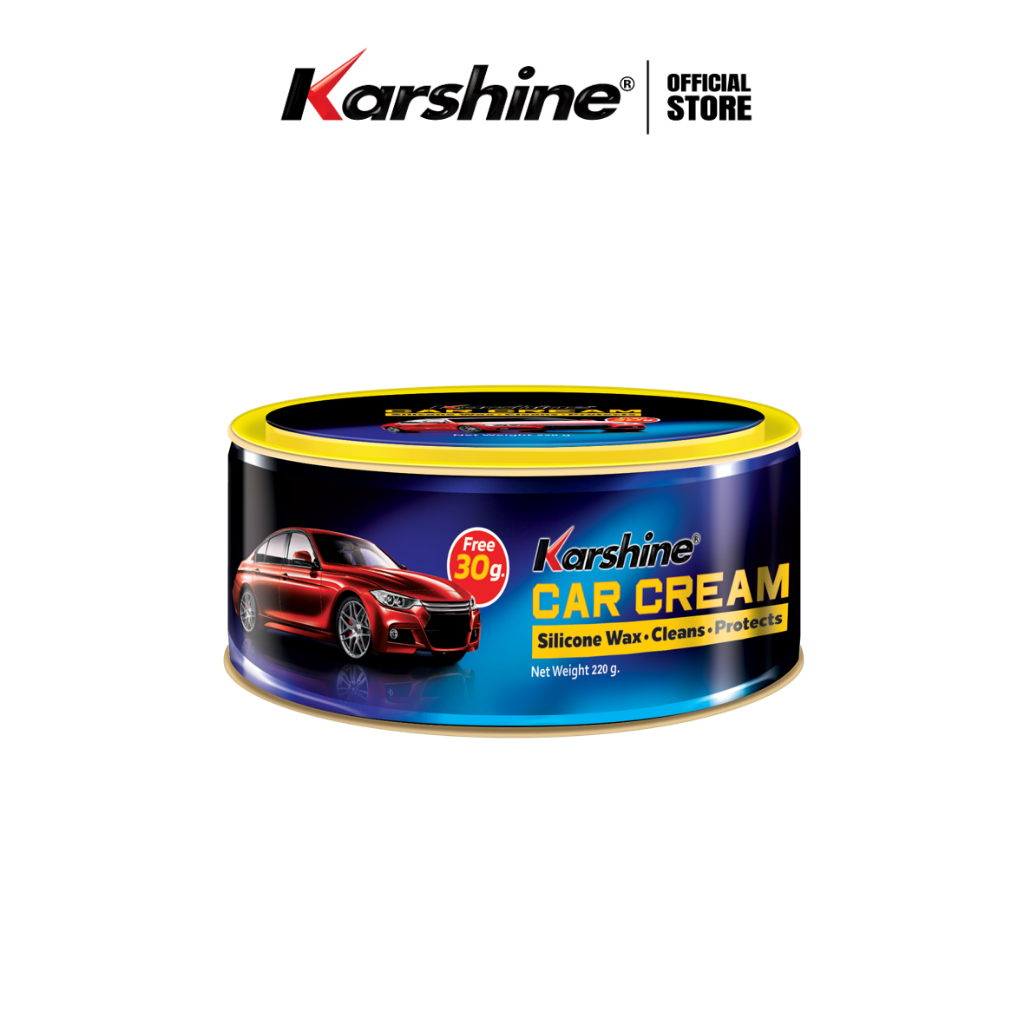 Karshine คาร์ชายน์ Car Cream คาร์ ครีมลบลอยขนแมว ขจัดคราบยางมะตอย 220 g. Free 30 g.