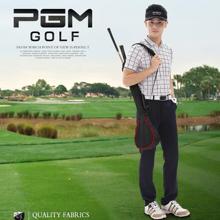 กระเป๋าใส่ไม้กอล์ฟขนาดพกพา สีแดง / สีเทา PGM สามารถพับเก็บได้ (QIAB013)