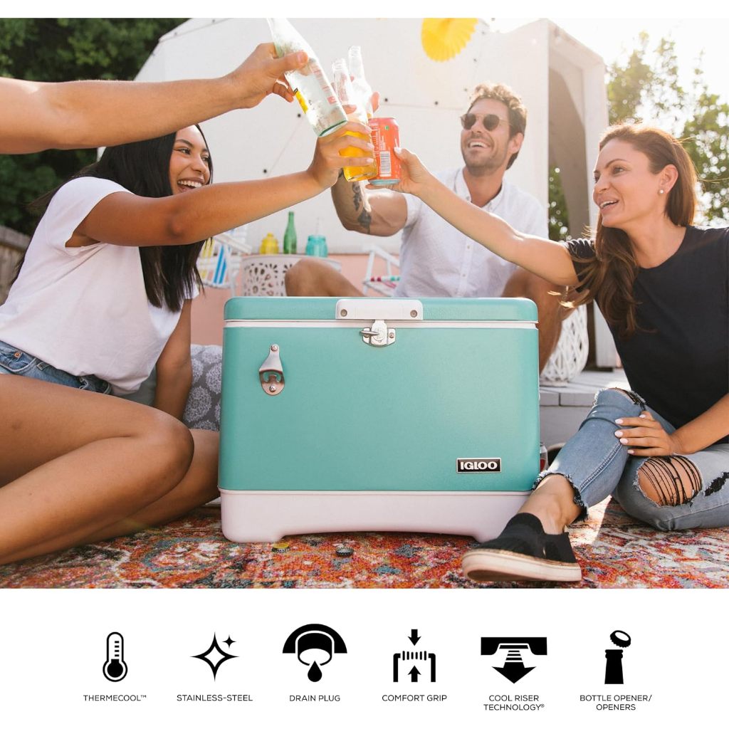 Igloo Stainless Steel Cooler 51L IGLOO LEGACY 54 Cooler ฮาร์ดคูลเลอร์อิกลู กระติกน้ำแข็งสแตนเลส 54qt